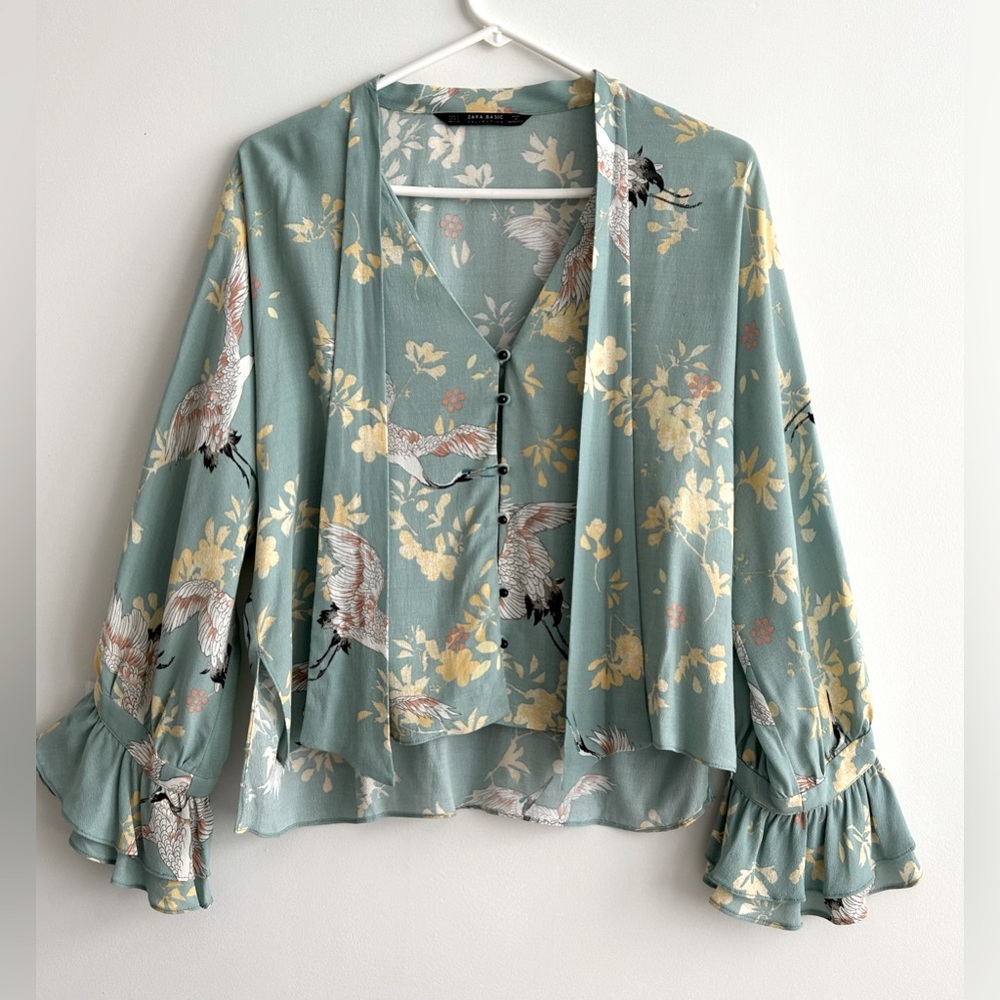 Zara Printed Blouse, Size Small